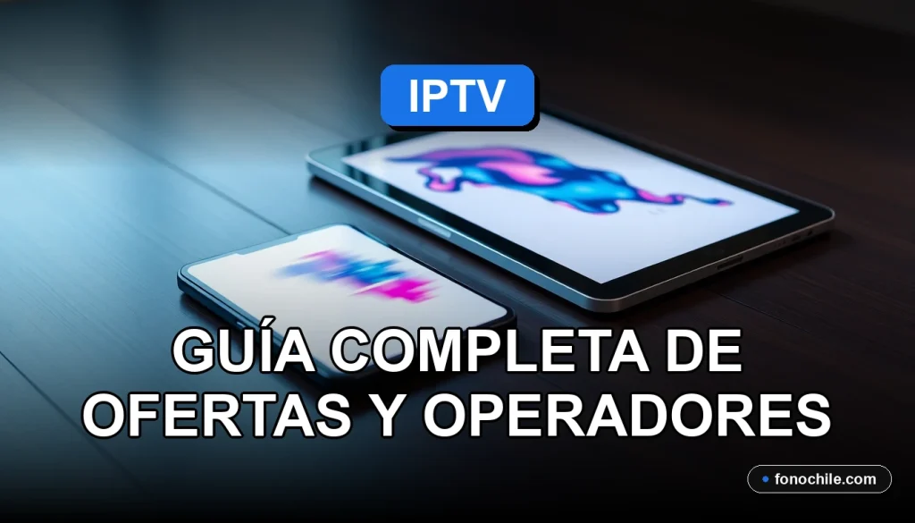 Guía completa de ofertas y operadores de TV IPTV en Chile para el año 2026 sobre un escritorio moderno.