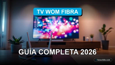 Una guía completa sobre los servicios de fibra óptica de WOM, mostrando su tecnología de alta velocidad para el hogar.