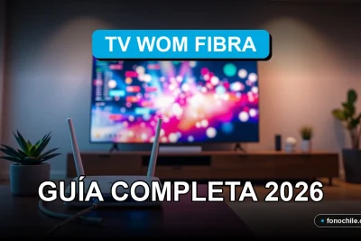 Una guía completa sobre los servicios de fibra óptica de WOM, mostrando su tecnología de alta velocidad para el hogar.