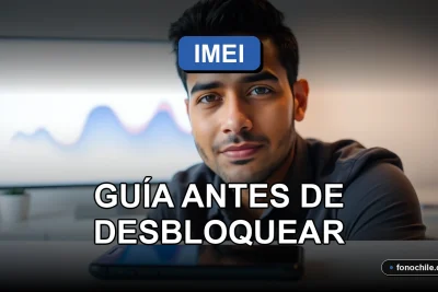 Hombre verificando el IMEI de su teléfono móvil en Chile para desbloquearlo legalmente