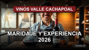 Un hombre latino sonríe amablemente mientras presenta una copa de vino tinto en un evento de maridaje.