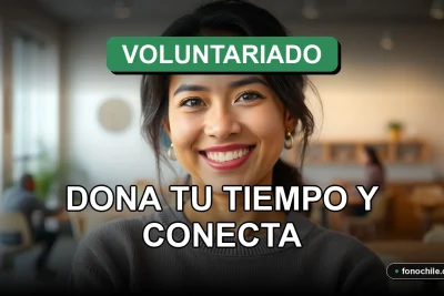 Una mujer latina sonriente mira a la cámara, representando el espíritu de conexión y servicio del voluntariado en Chile.