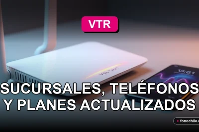 Moderno router VTR y teléfono inteligente con gráficos abstractos en pantalla, sobre mesa de trabajo minimalista.