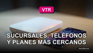 Un moderno router VTR y un teléfono inteligente descansan sobre una mesa de madera clara, con gráficos abstractos de colores en la pantalla del teléfono.