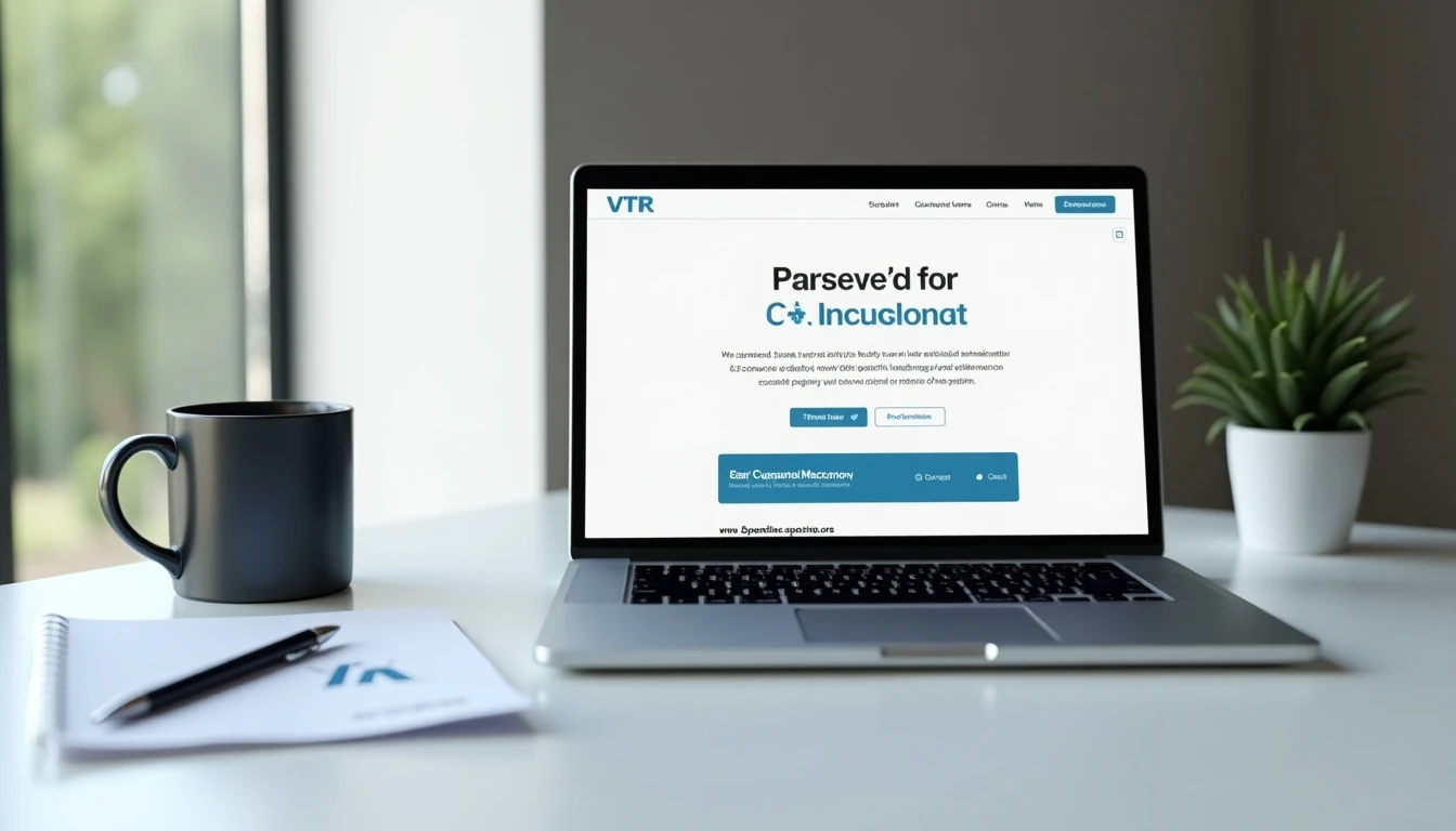 Escritorio moderno con acceso al servicio al cliente de VTR en línea