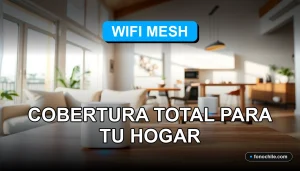Sistema de malla WiFi moderno instalado en una casa inteligente en Chile, cobertura total sin interrupciones.