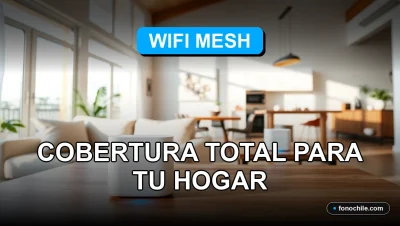 Sistema de malla WiFi moderno instalado en una casa inteligente en Chile, cobertura total sin interrupciones.