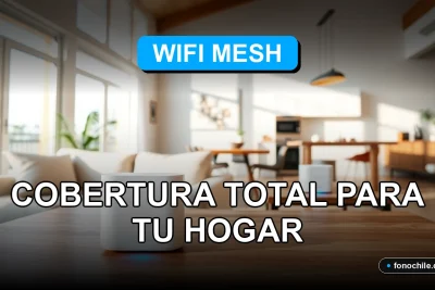 Sistema de malla WiFi moderno instalado en una casa inteligente en Chile, cobertura total sin interrupciones.