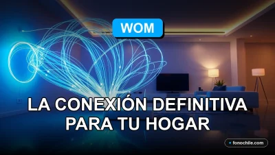 Fibra óptica WOM 2026 en un hogar moderno, conexión de internet ultrarrápida y estable.