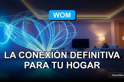 Fibra óptica WOM 2026 en un hogar moderno, conexión de internet ultrarrápida y estable.