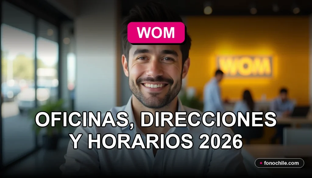 Oficina moderna de WOM en Puente Alto con un mostrador de atención al cliente.