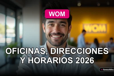 Oficina moderna de WOM en Puente Alto con un mostrador de atención al cliente.