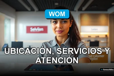 Una sucursal moderna de WOM en Chile, mostrando el interior del local y su atención al cliente.
