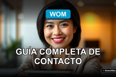 Mujer latina sonriente en una oficina moderna, representando el servicio de atención al cliente de WOM.
