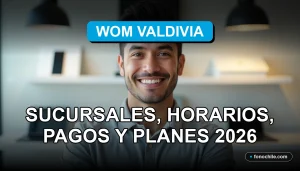 Modern smartphone showing abstract data graphs resting on a wooden table in a bright WOM store in Valdivia.