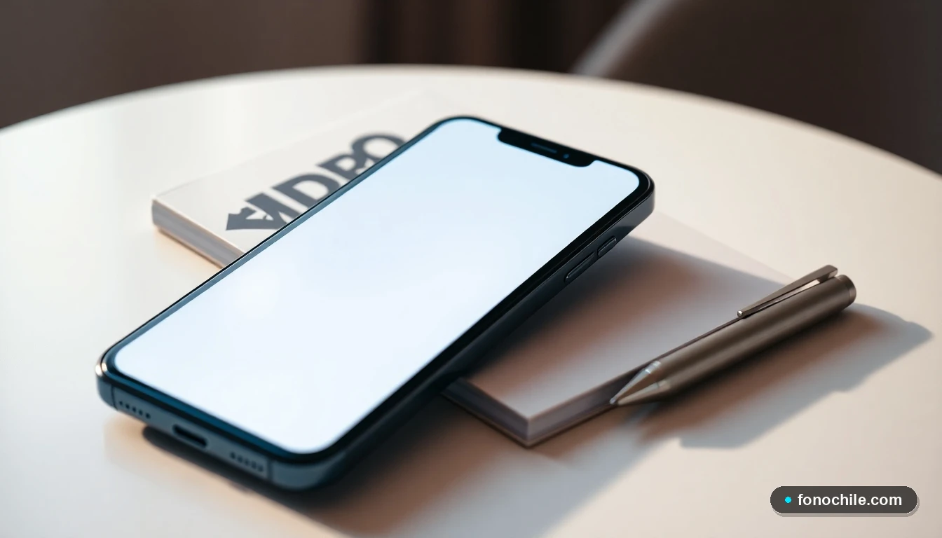 Un teléfono inteligente moderno sobre una mesa, listo para realizar una llamada al servicio de atención al cliente.