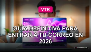 Cliente de VTR accede a su correo webmail desde su computador portátil en un entorno moderno.