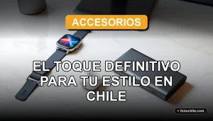 Accesorios modernos 2026 para hombre y mujer en un escritorio de diseño minimalista en Santiago, Chile.
