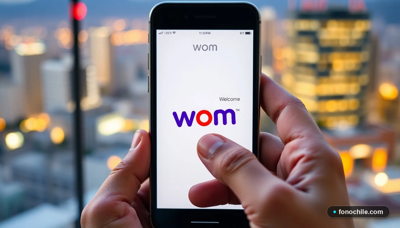 Persona activando un nuevo chip de la compañía WOM en su teléfono móvil en Chile.