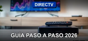 Guía de actualización del decodificador DIRECTV en una mesa de trabajo moderna