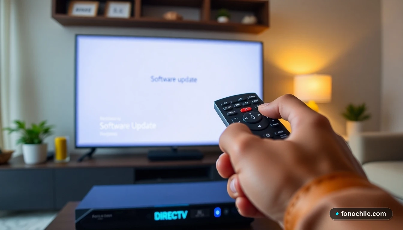 Actualización de software de decodificador DIRECTV en un hogar chileno