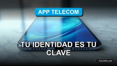 Una aplicación de telecomunicaciones moderna muestra gráficos abstractos en una pantalla, representando identidad digital segura.
