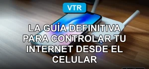Aplicación VTR WiFi Pro para controlar tu internet desde el celular. Pantallas con gráficos abstractos de colores.