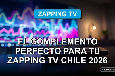 Aplicaciones de TV Smart para Zapping TV Chile 2026 en una pantalla con gráficos abstractos.