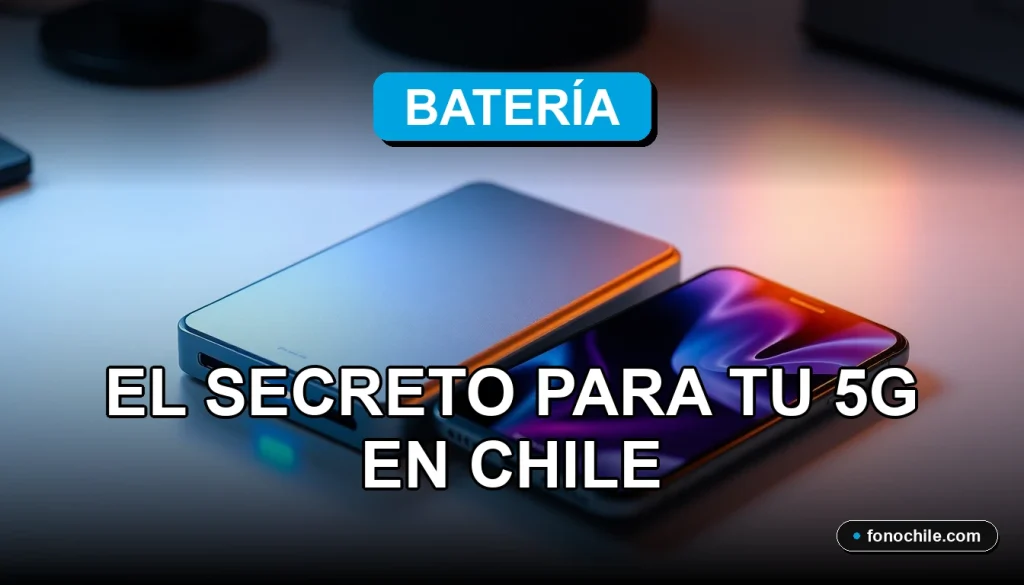 Batería de larga duración para dispositivos 5G en Chile, mostrada sobre un escritorio moderno.