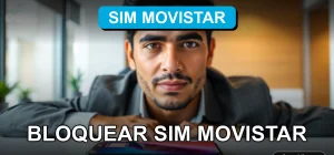 Persona bloqueando una SIM de Movistar en Chile
