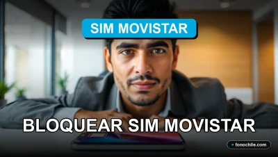 Persona bloqueando una SIM de Movistar en Chile