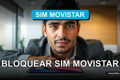Persona bloqueando una SIM de Movistar en Chile