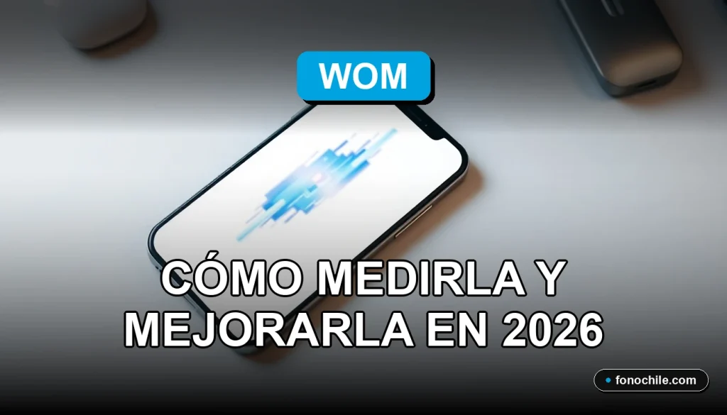 Medición y mejora de la señal de internet móvil WOM en Chile usando herramientas digitales en un teléfono inteligente.