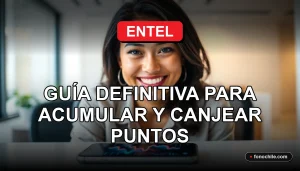 Mujer feliz canjeando puntos en el Club Fidelización de Entel desde su teléfono móvil.
