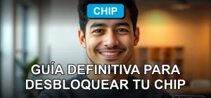 Hombre hispano sonriente con fondo desenfocado, concepto de servicio al cliente y soporte técnico para celulares en Chile.