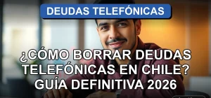 Hombre hispano revisando gráficos abstractos en una laptop sobre manejo de deudas telefónicas en Chile