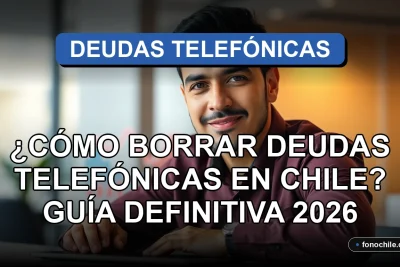 Hombre hispano revisando gráficos abstractos en una laptop sobre manejo de deudas telefónicas en Chile