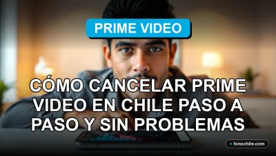Persona en Chile usando un teléfono móvil para gestionar su suscripción a Prime Video en una interfaz abstracta.