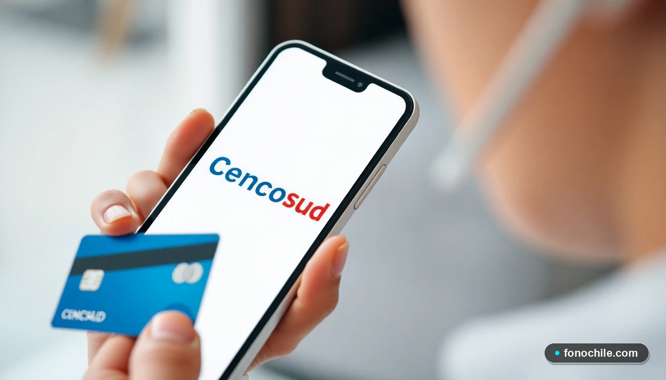Persona en Chile llamando al número de atención al cliente de Cencosud desde su teléfono móvil.