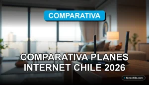 Comparativa de planes de internet en Chile para el año 2026, mostrando opciones de fibra óptica y 5G.