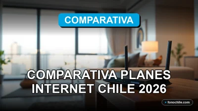 Comparativa de planes de internet en Chile para el año 2026, mostrando opciones de fibra óptica y 5G.