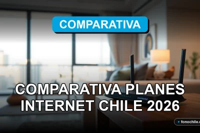 Comparativa de planes de internet en Chile para el año 2026, mostrando opciones de fibra óptica y 5G.