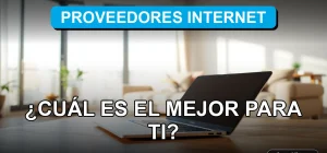 Comparativa de proveedores de internet en Chile 2026 sobre escritorio moderno con gráficos abstractos.