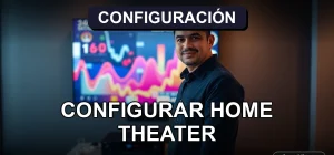 Configuración profesional de sistema de cine en casa en sala de estar moderna