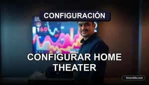 Configuración profesional de sistema de cine en casa en sala de estar moderna