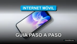 Guía para configurar internet móvil en Chile en el año 2026, mostrando un teléfono inteligente moderno.