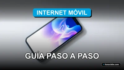 Guía para configurar internet móvil en Chile en el año 2026, mostrando un teléfono inteligente moderno.
