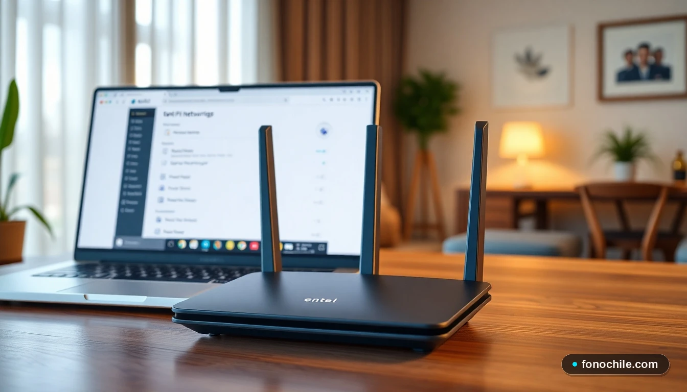 Configurar router Wi-Fi 6 moderno para conexión de fibra óptica Entel en Chile