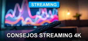 Consejos para streaming en calidad 4K Ultra HD en Chile, gráficos abstractos en pantalla de TV moderna.