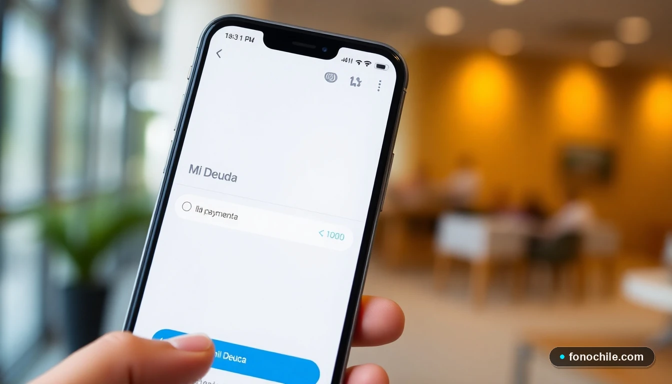 Pantalla de la App WOM mostrando la sección para consultar y pagar deudas en Chile
